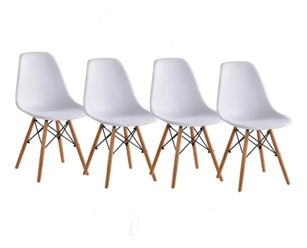 Silla de comedor Begônia Eames, estructura color blanco, 4 unidades - Imagen 2